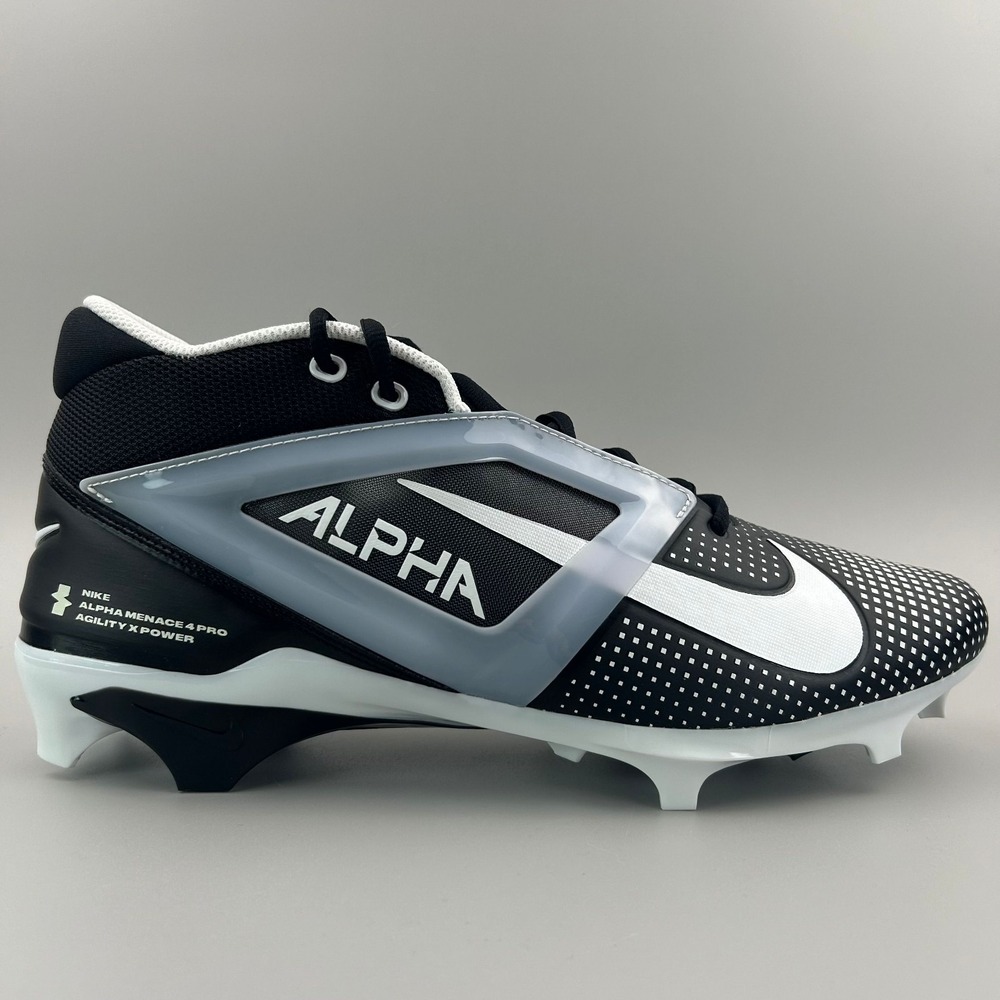 Nike Alpha Menace 4 Pro Men Size 13 Black White Football Cleats FZ7702-005 NEW